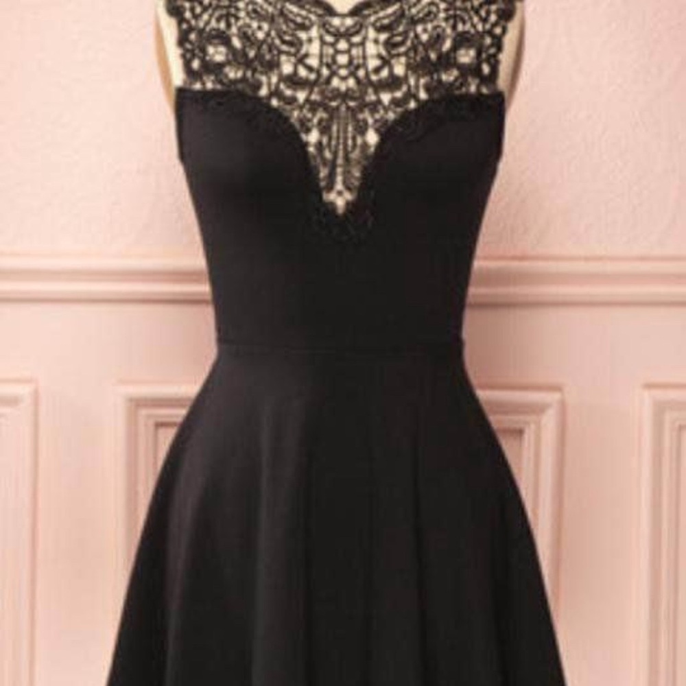 Black Lace Detail Dress